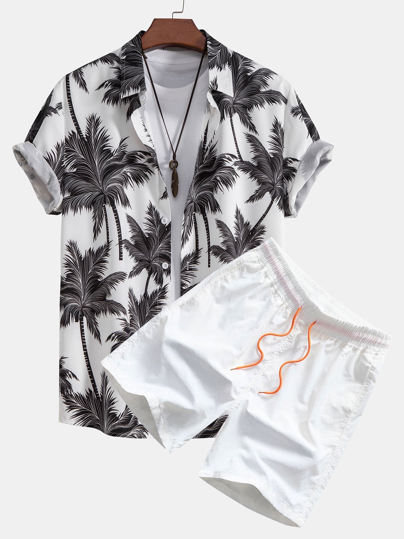 Hugo | Herreskjorte og shorts med palmetrykk