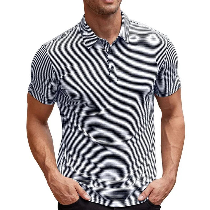 Mikkel | Avslappet Stripet Polo for Menn