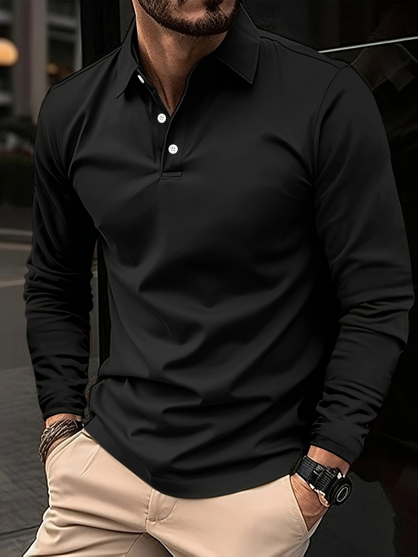 Noah | Herre Casual Langermet Polo for Komfort