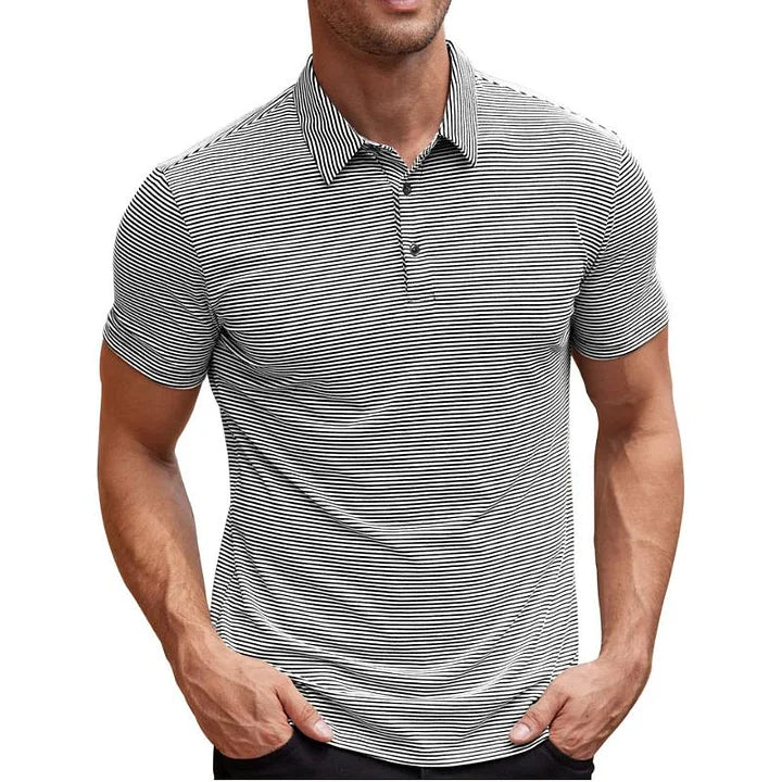 Mikkel | Avslappet Stripet Polo for Menn