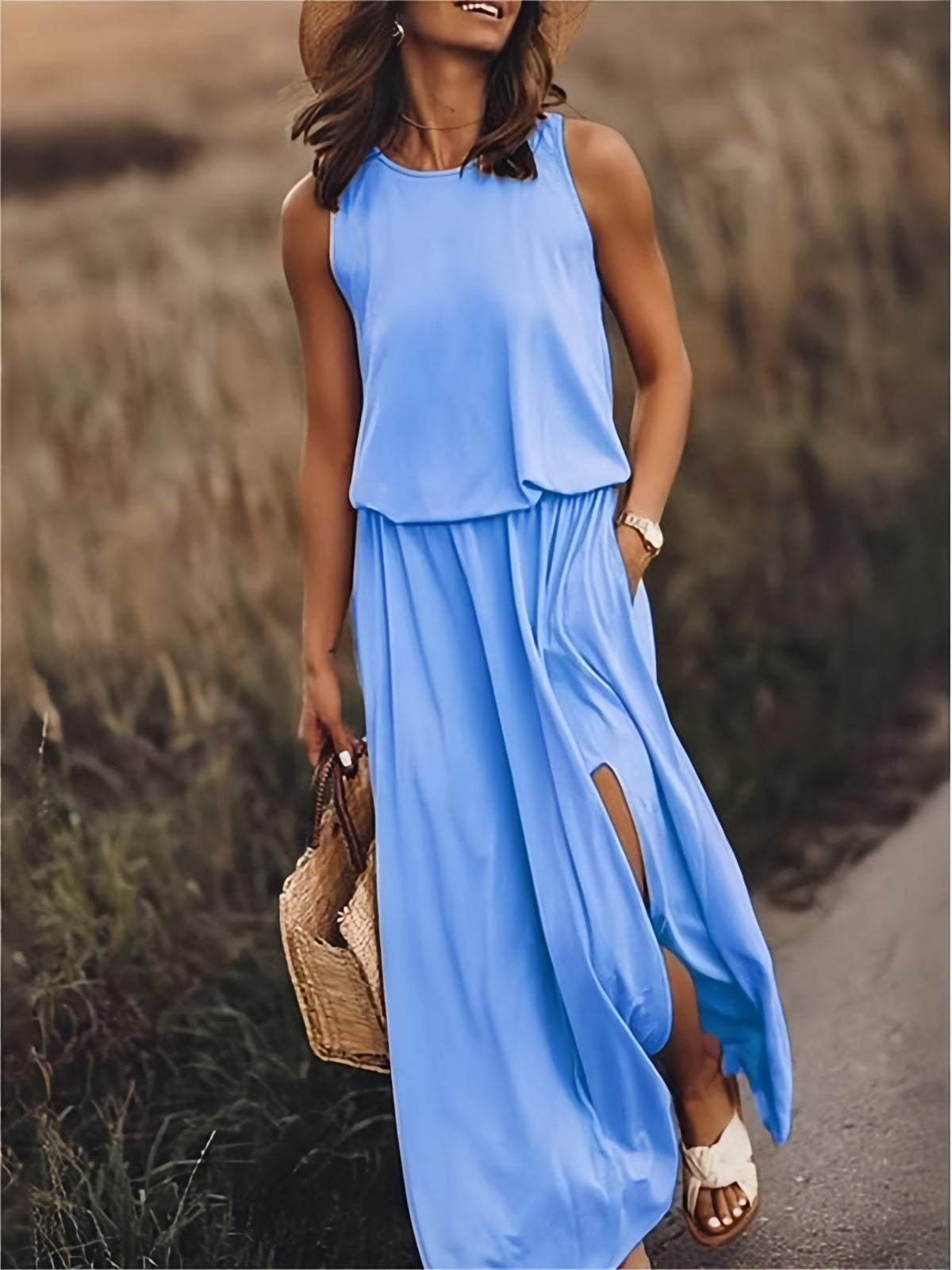 Elegant Boho Maxi Kjole for Kvinner