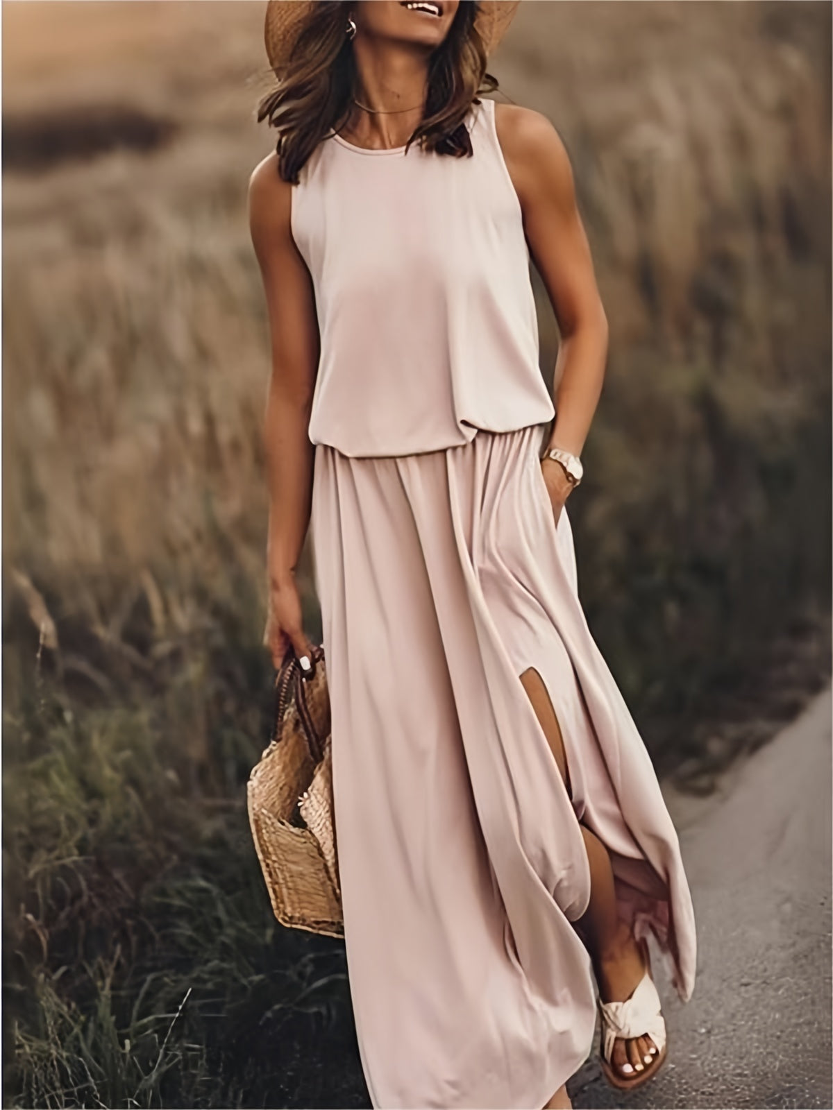 Elegant Boho Maxi Kjole for Kvinner