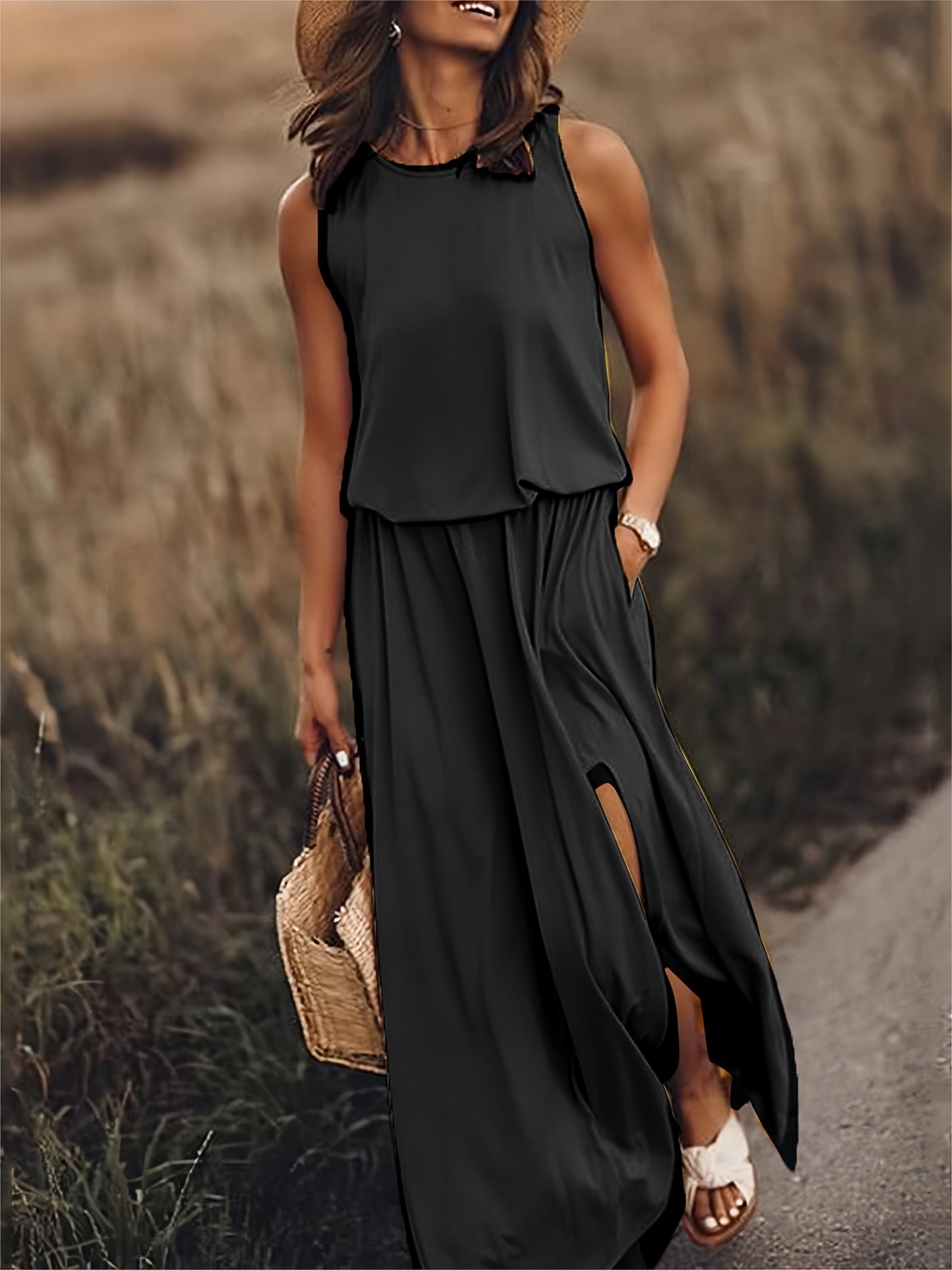 Elegant Boho Maxi Kjole for Kvinner