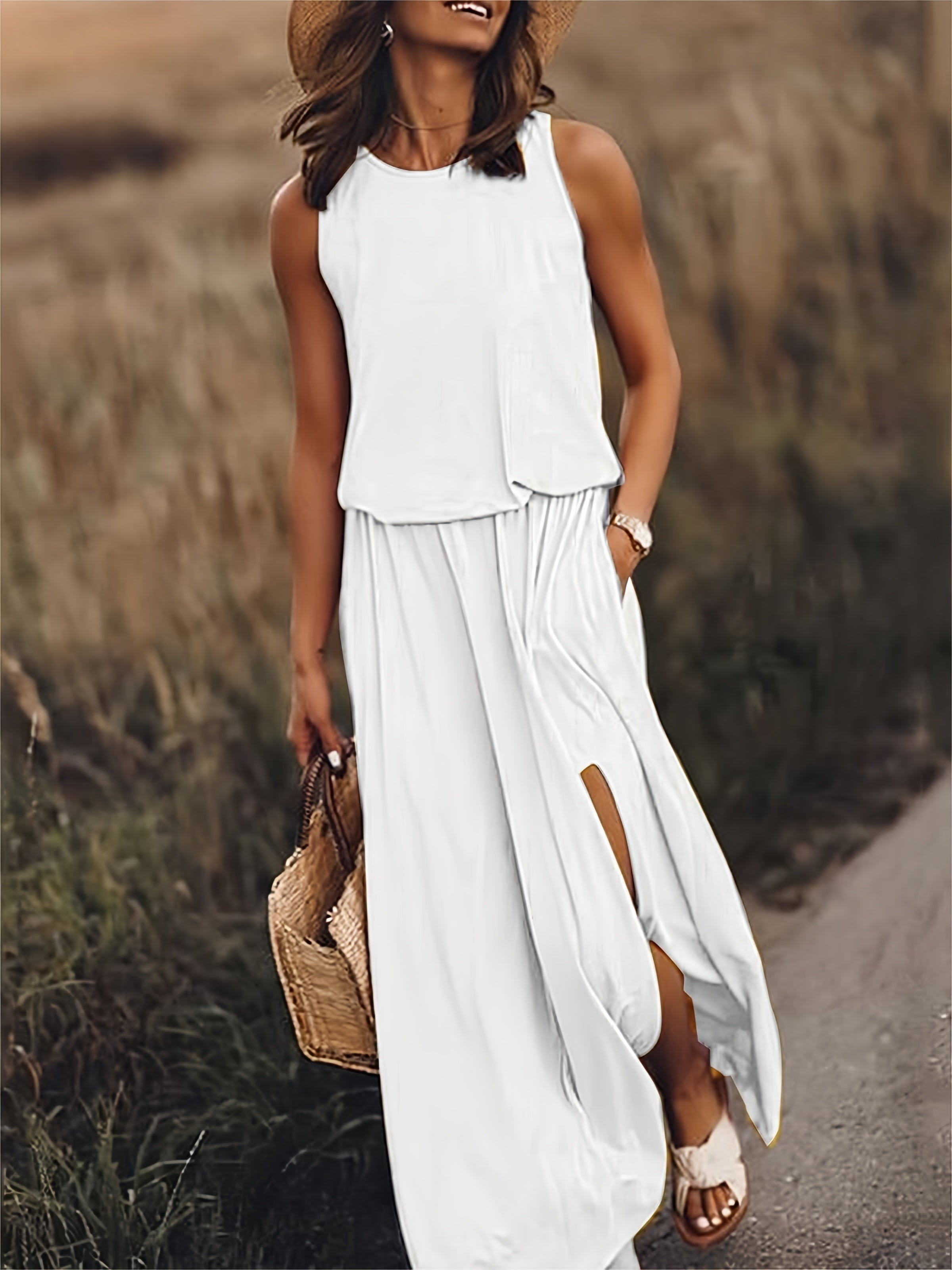 Elegant Boho Maxi Kjole for Kvinner
