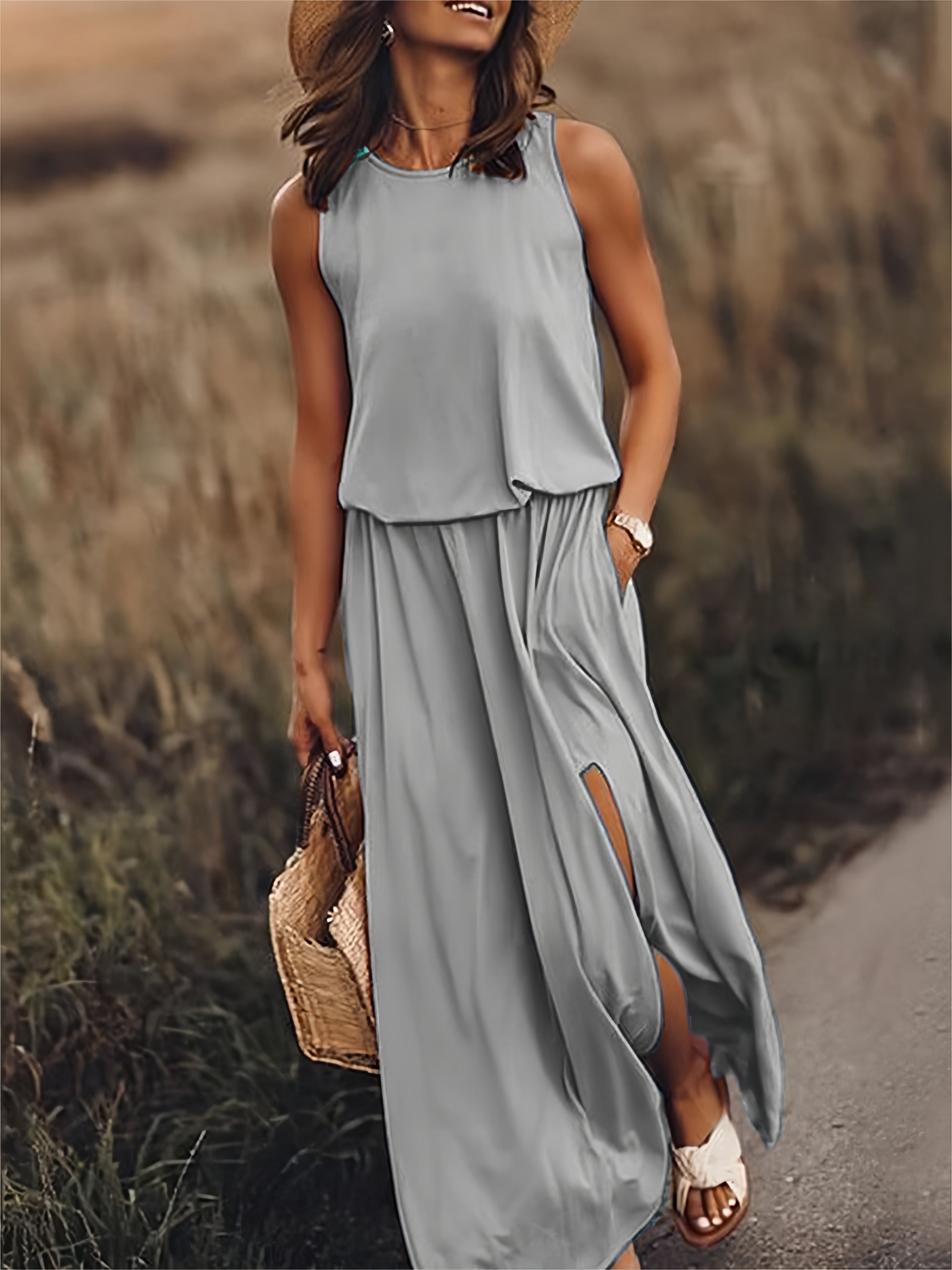 Elegant Boho Maxi Kjole for Kvinner