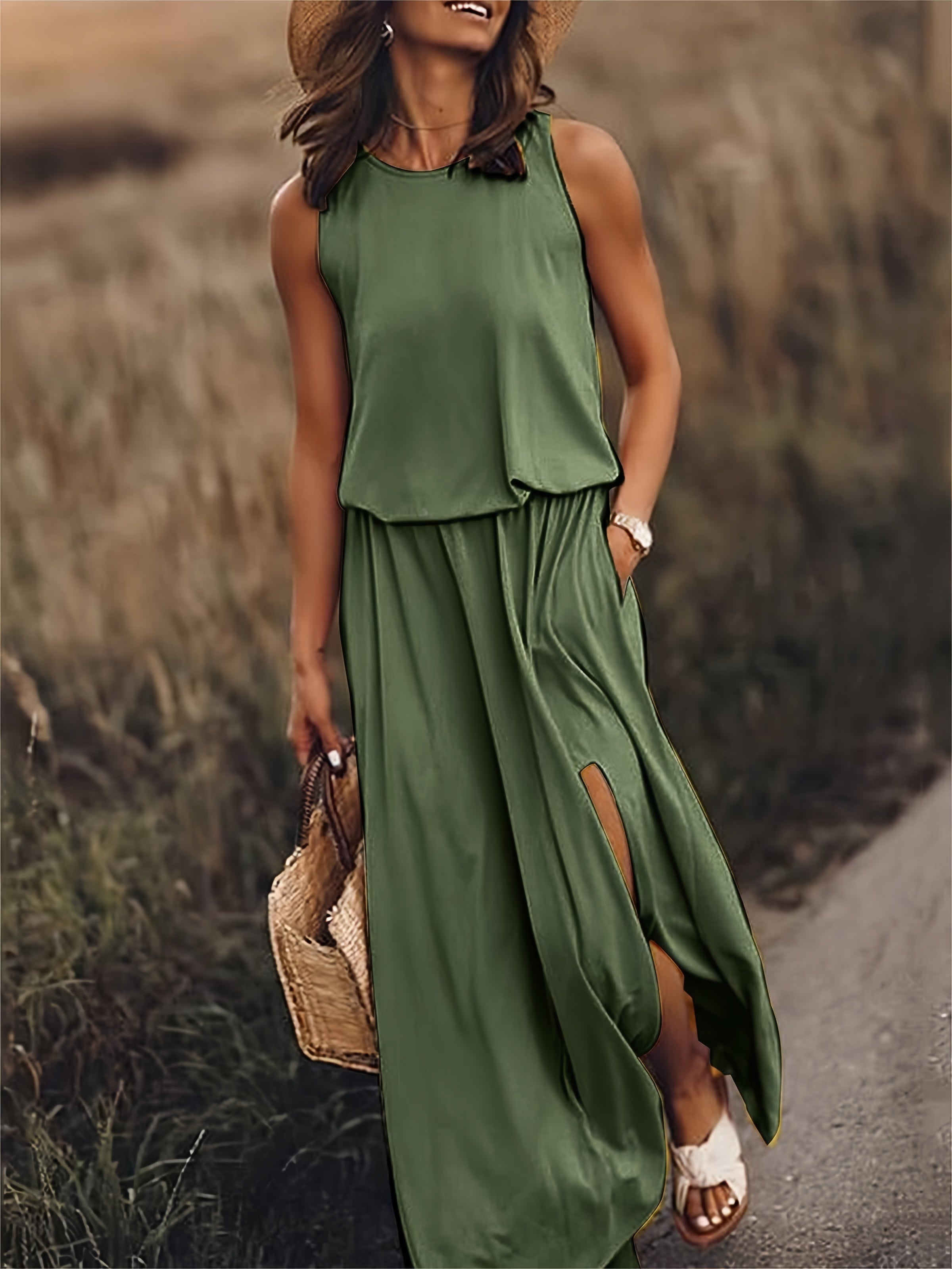 Elegant Boho Maxi Kjole for Kvinner