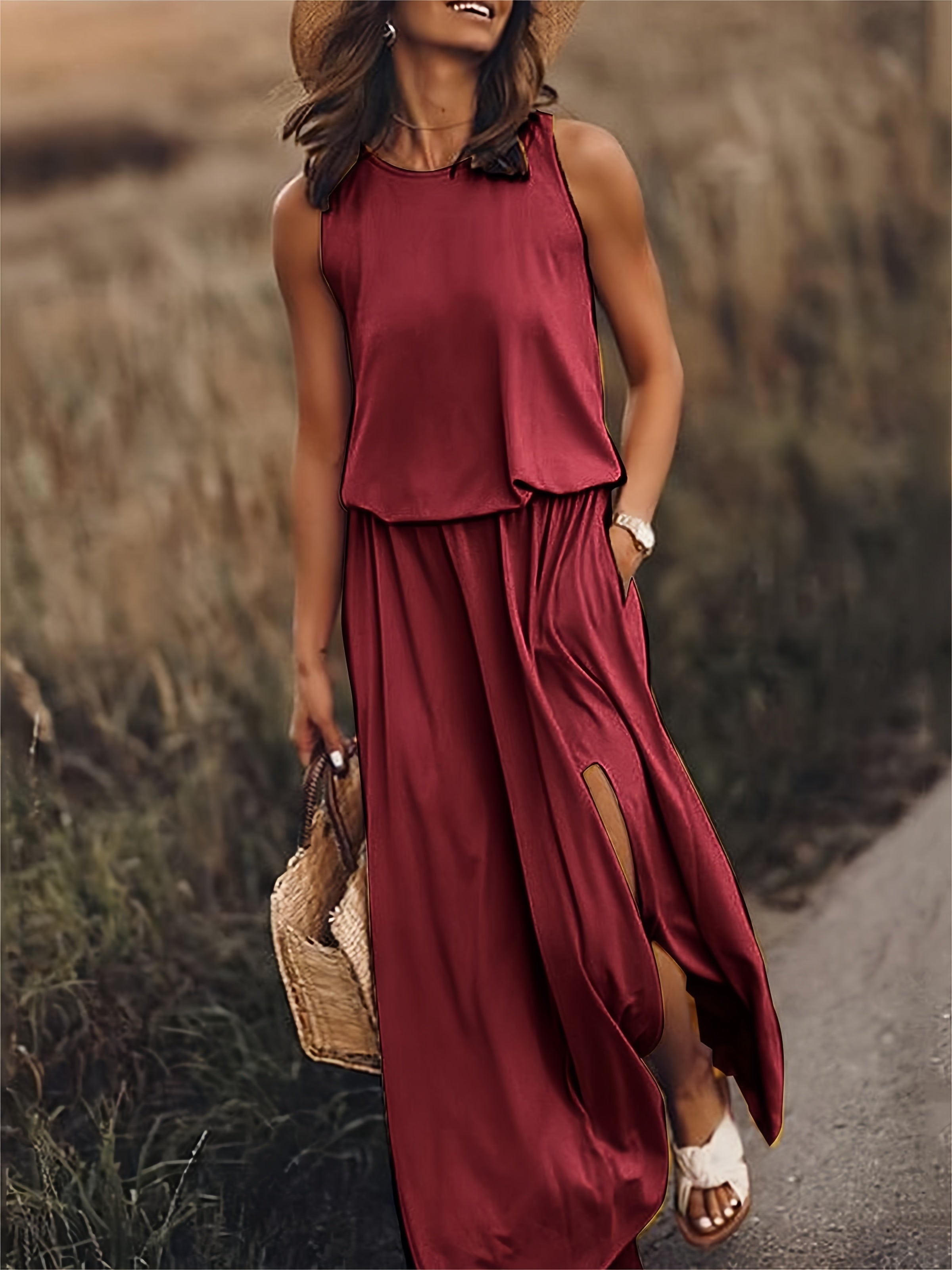 Elegant Boho Maxi Kjole for Kvinner