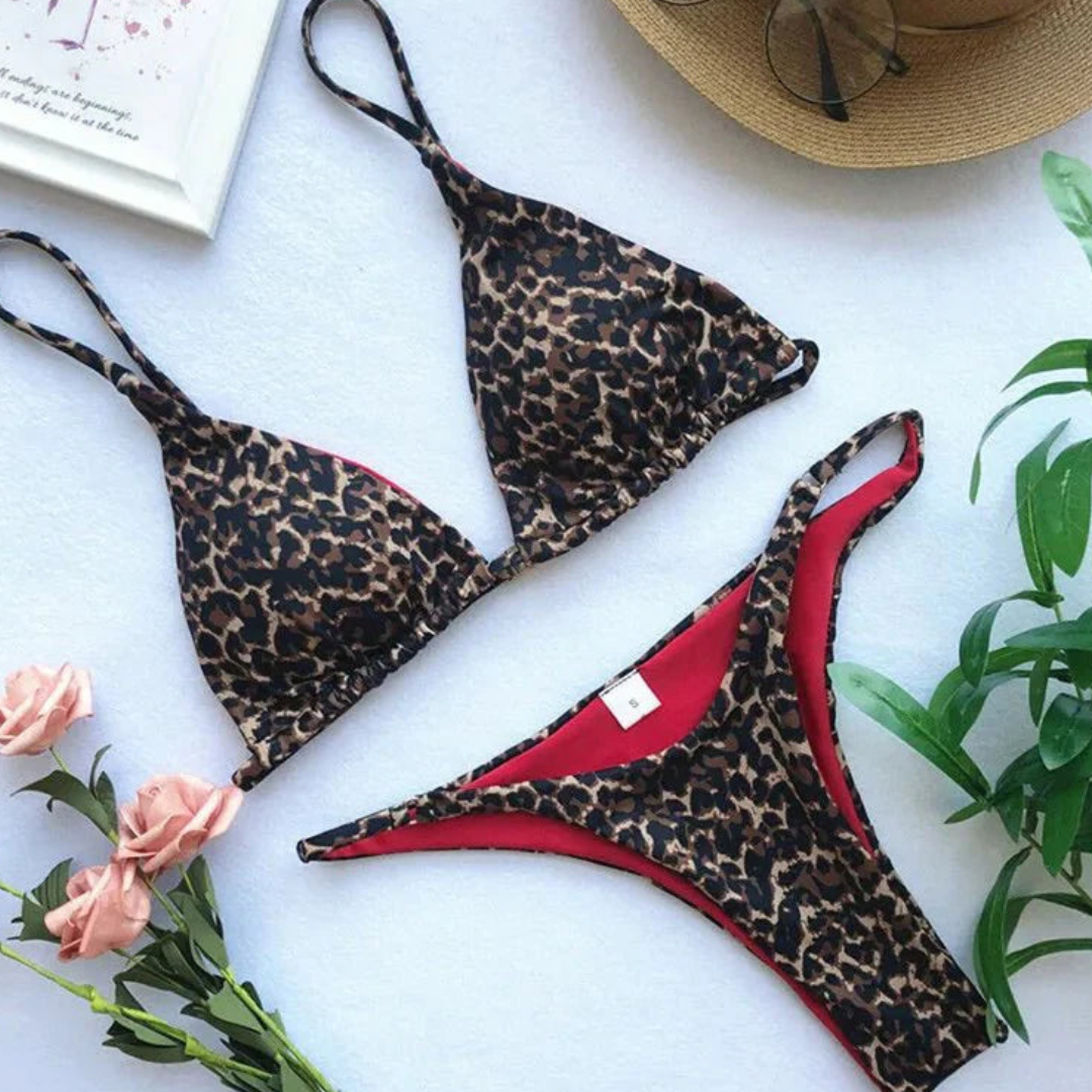 Leopardmønstret Bikini Sett for Kvinner Komfortabel