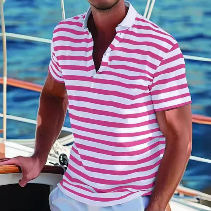 William | Retro Stripet Polo Skjorte til Menn