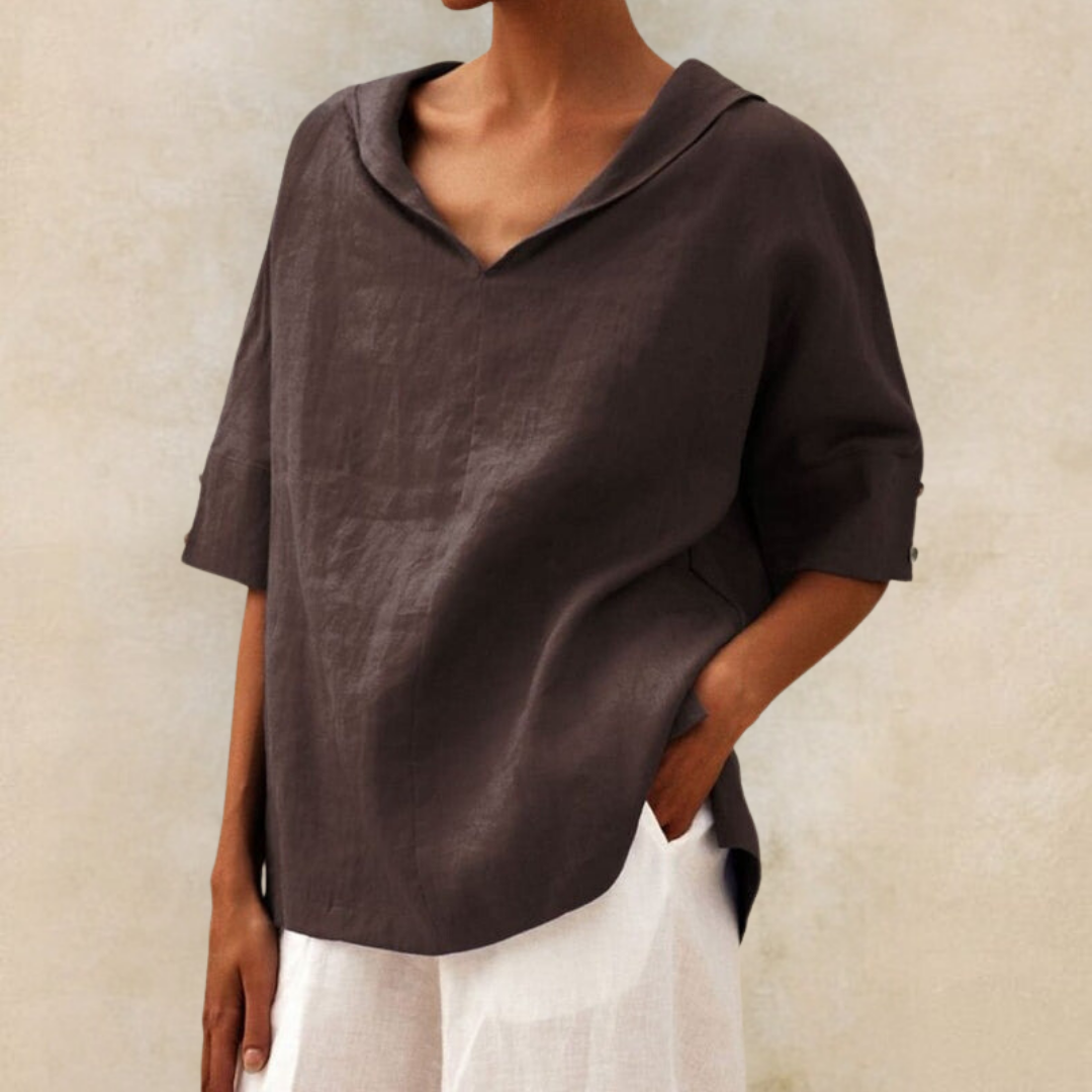 Løs Passform Casual Bluse for Damer