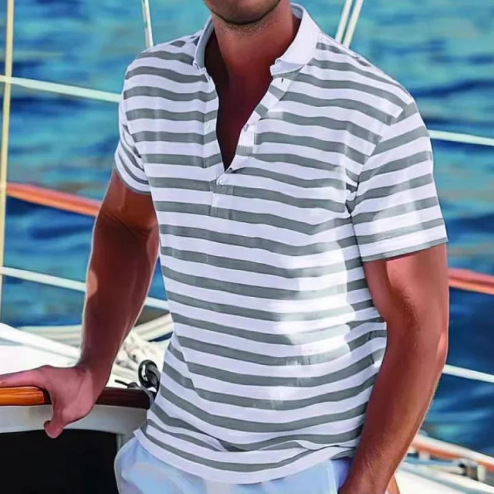 William | Retro Stripet Polo Skjorte til Menn