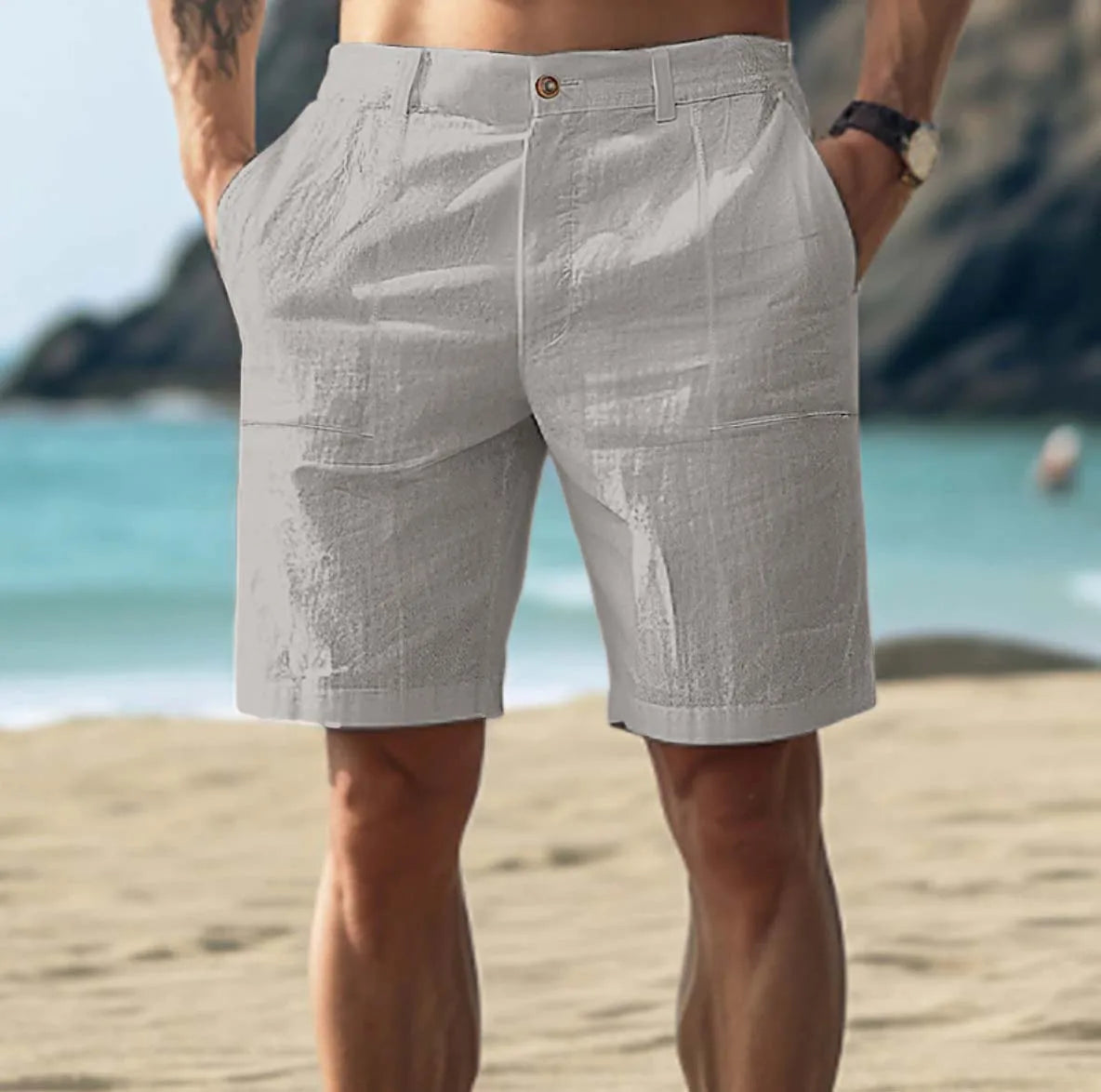 Luftige Linshorts for Menn