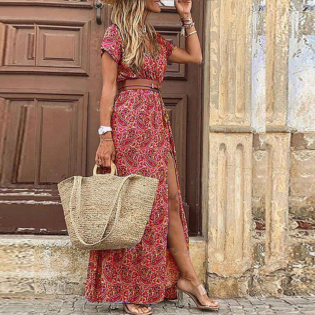 Stilfull og Elegant Boho Kjole for Kvinner