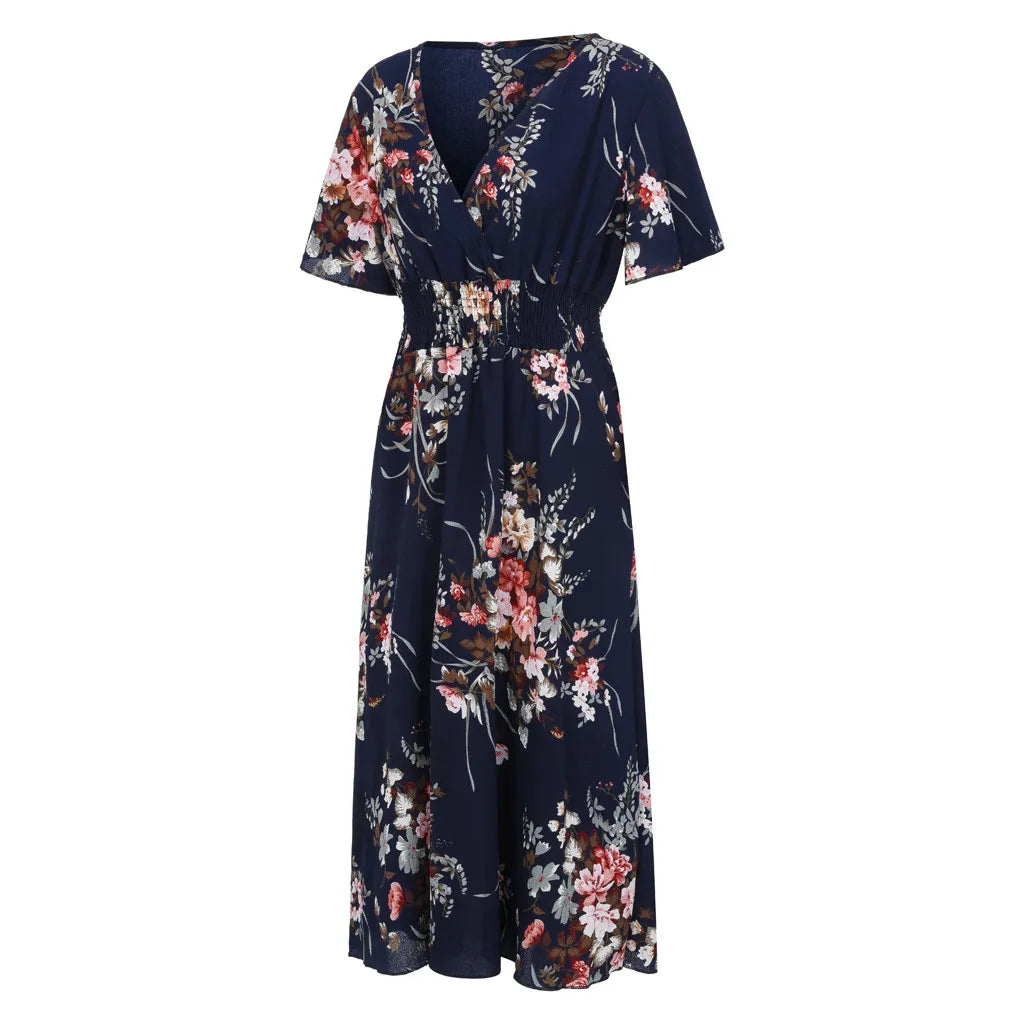 Blomstret Chiffonkjole for Kvinner i Plus Size