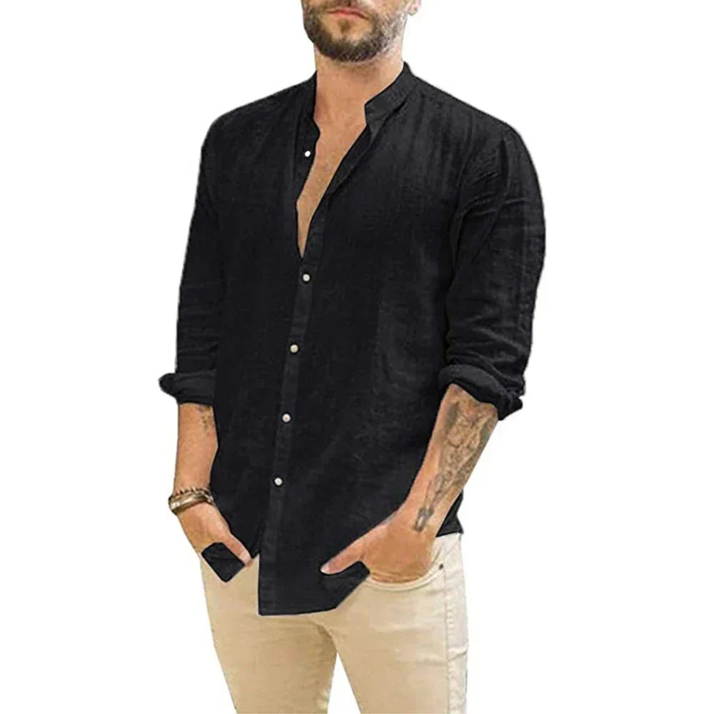 Elegant Herreskjorte i Lin for Varme Dager