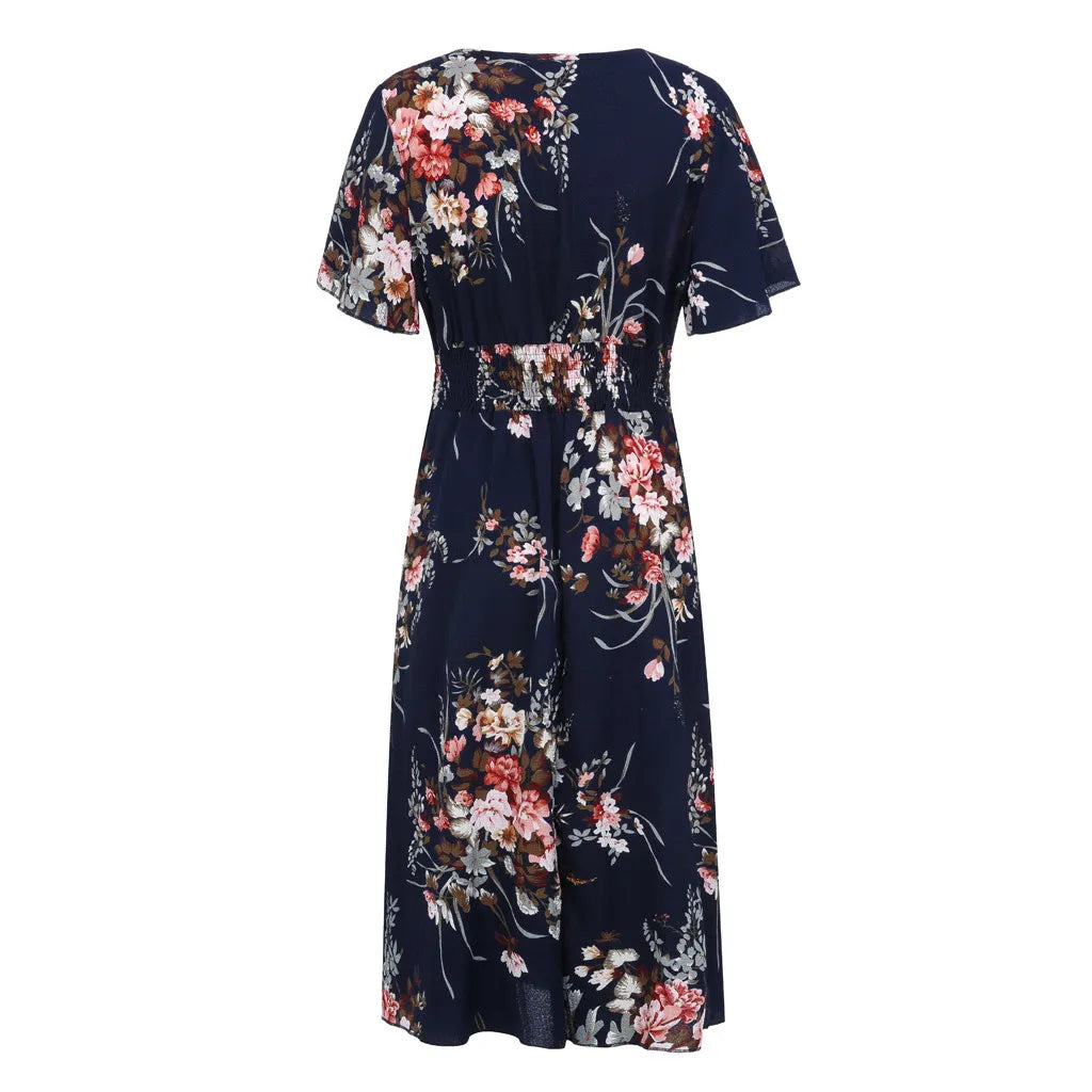 Blomstret Chiffonkjole for Kvinner i Plus Size