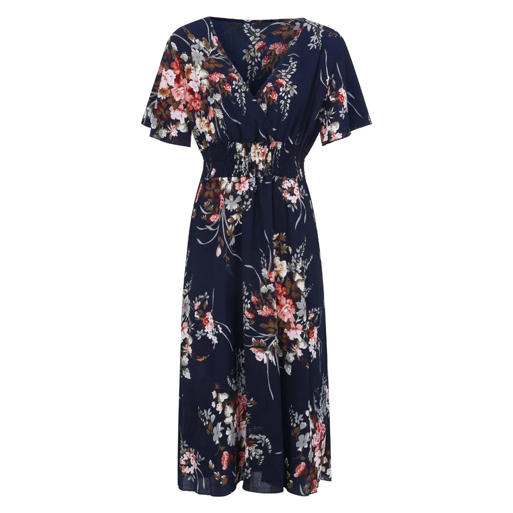 Blomstret Chiffonkjole for Kvinner i Plus Size