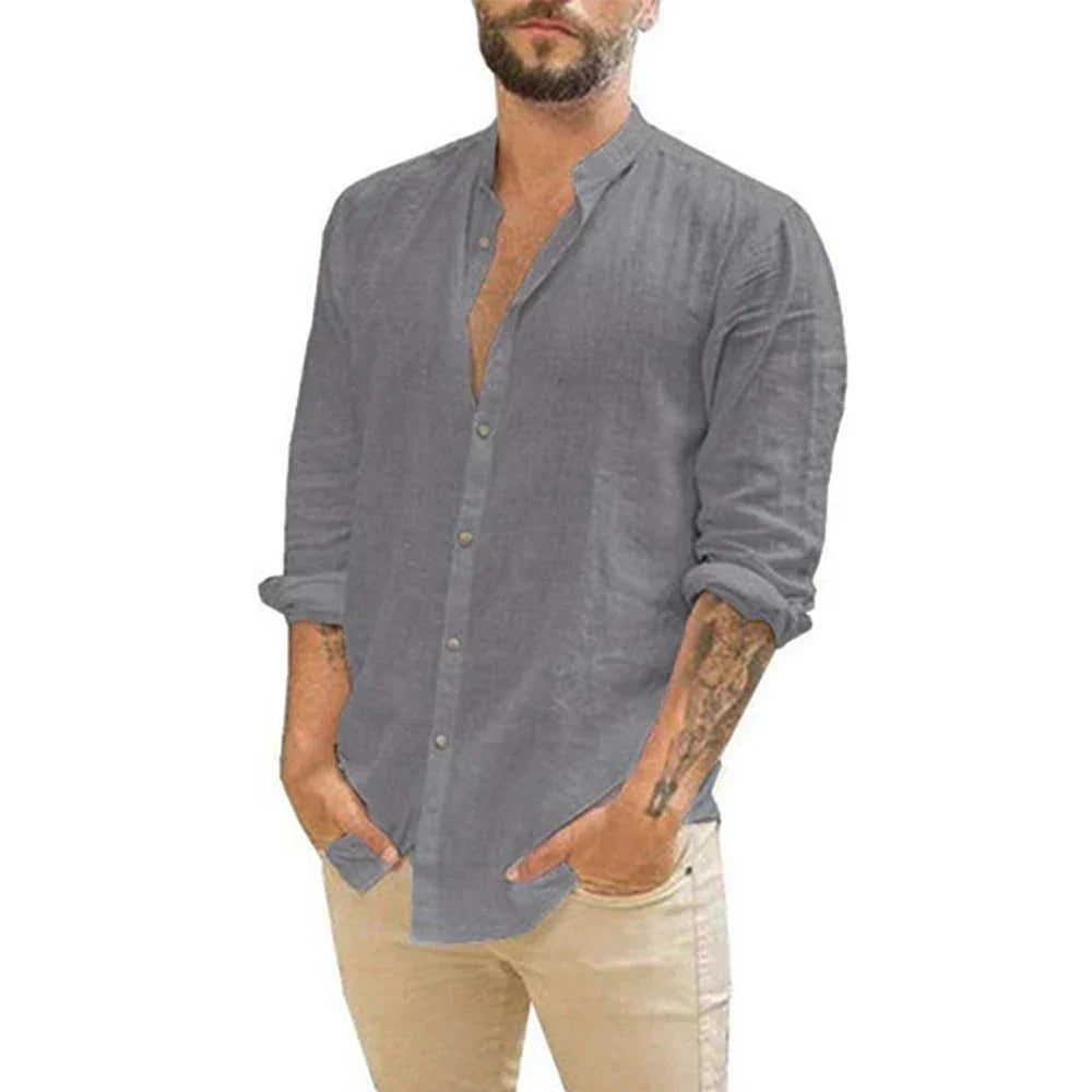 Elegant Herreskjorte i Lin for Varme Dager