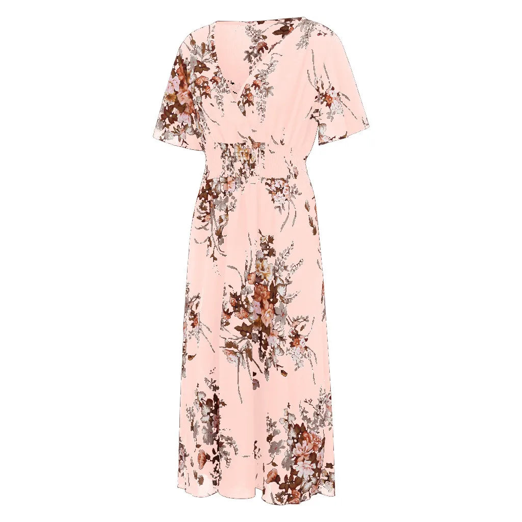 Blomstret Chiffonkjole for Kvinner i Plus Size