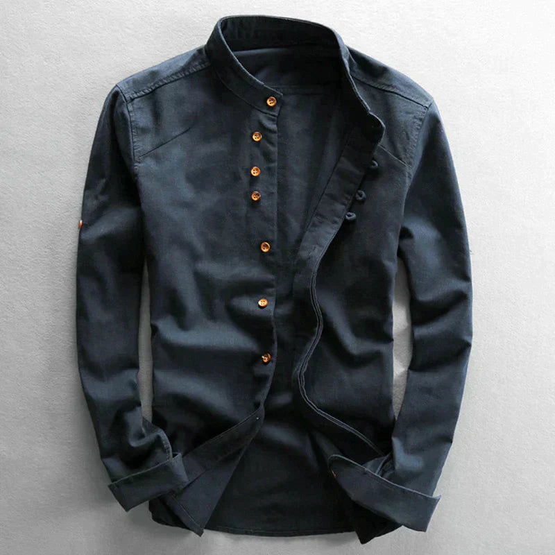 Emil | Herre Slim Fit Skjorte med Ståkrage