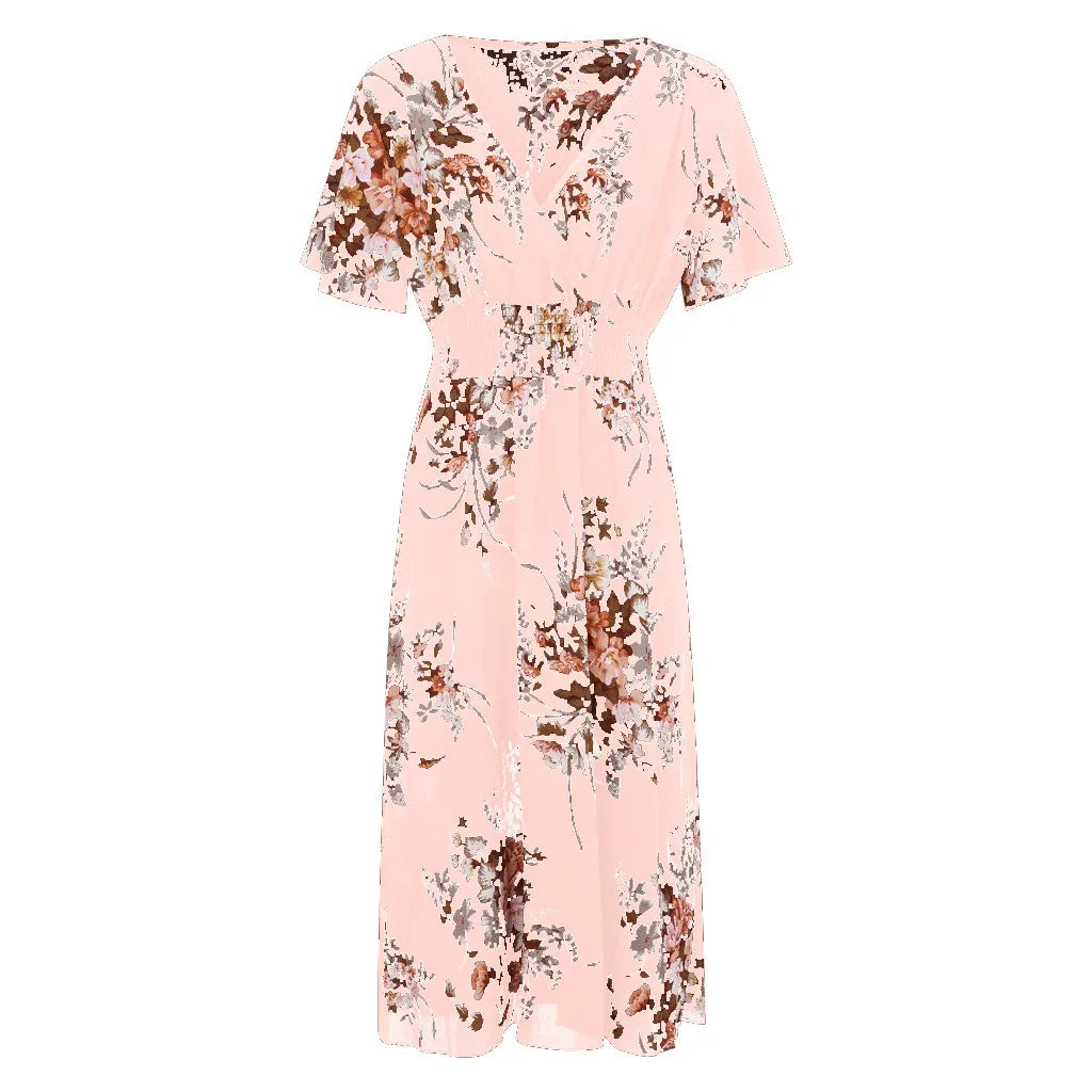 Blomstret Chiffonkjole for Kvinner i Plus Size