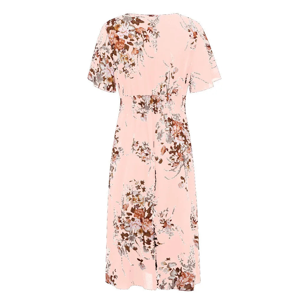 Blomstret Chiffonkjole for Kvinner i Plus Size