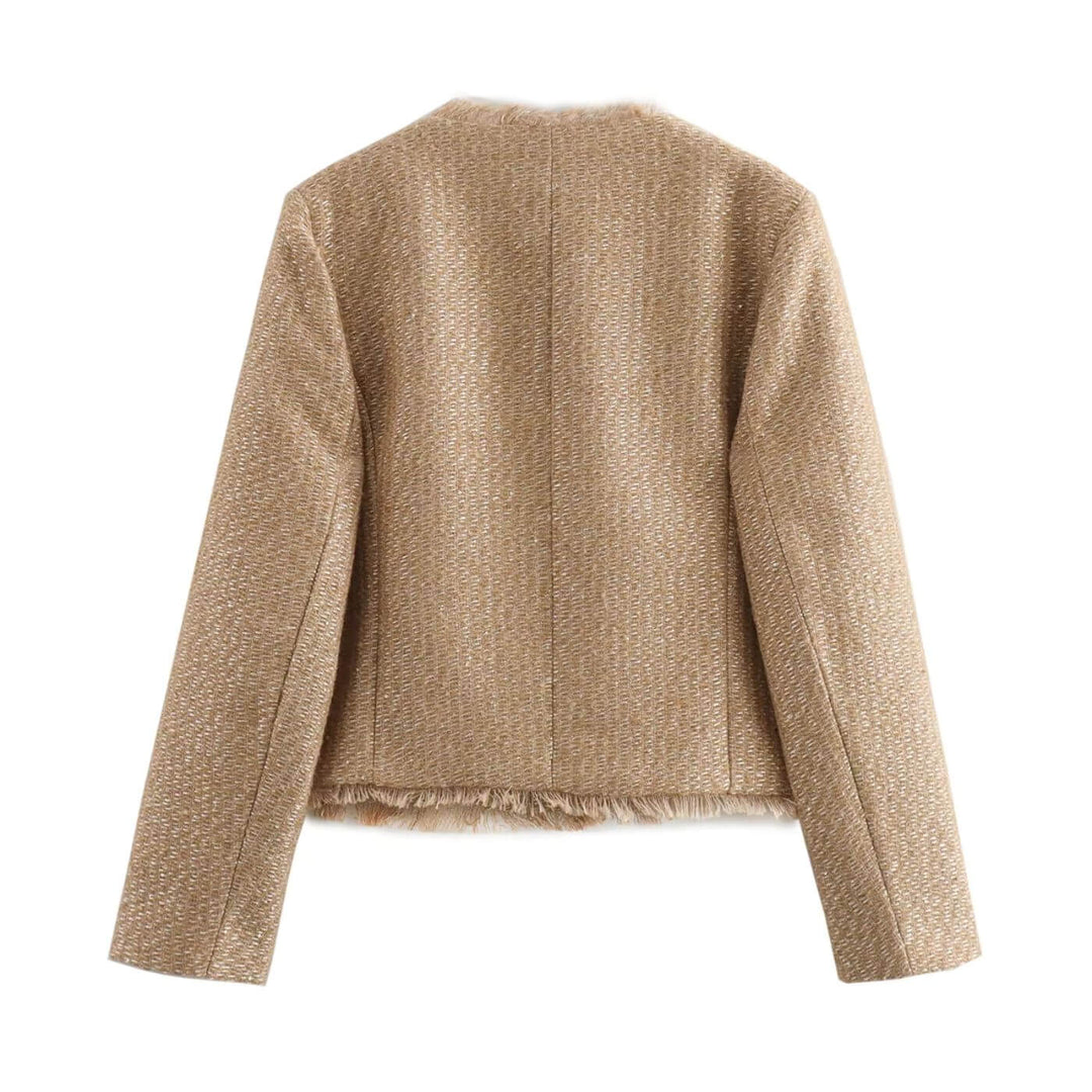 Elegant Kort Tweedjakke for Vår