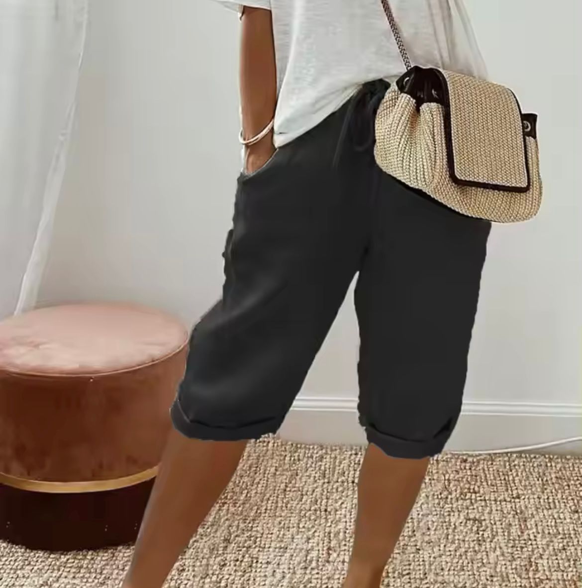 Dame Høytlivs Shorts i Kort Design