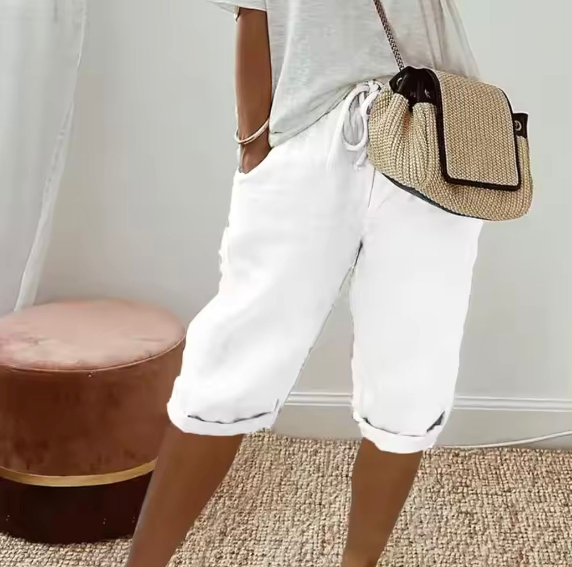 Dame Høytlivs Shorts i Kort Design