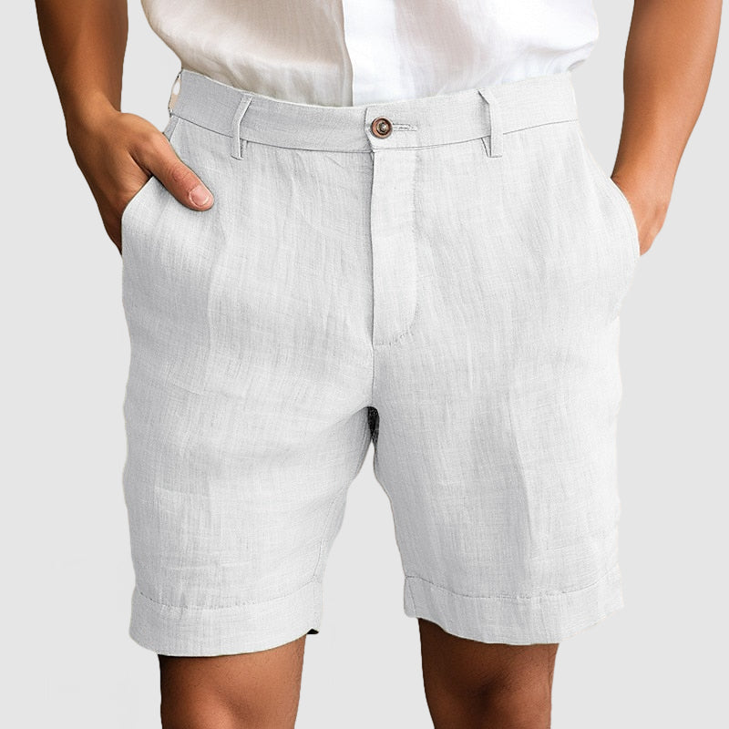 Herre Casual Bomull Lin Shorts