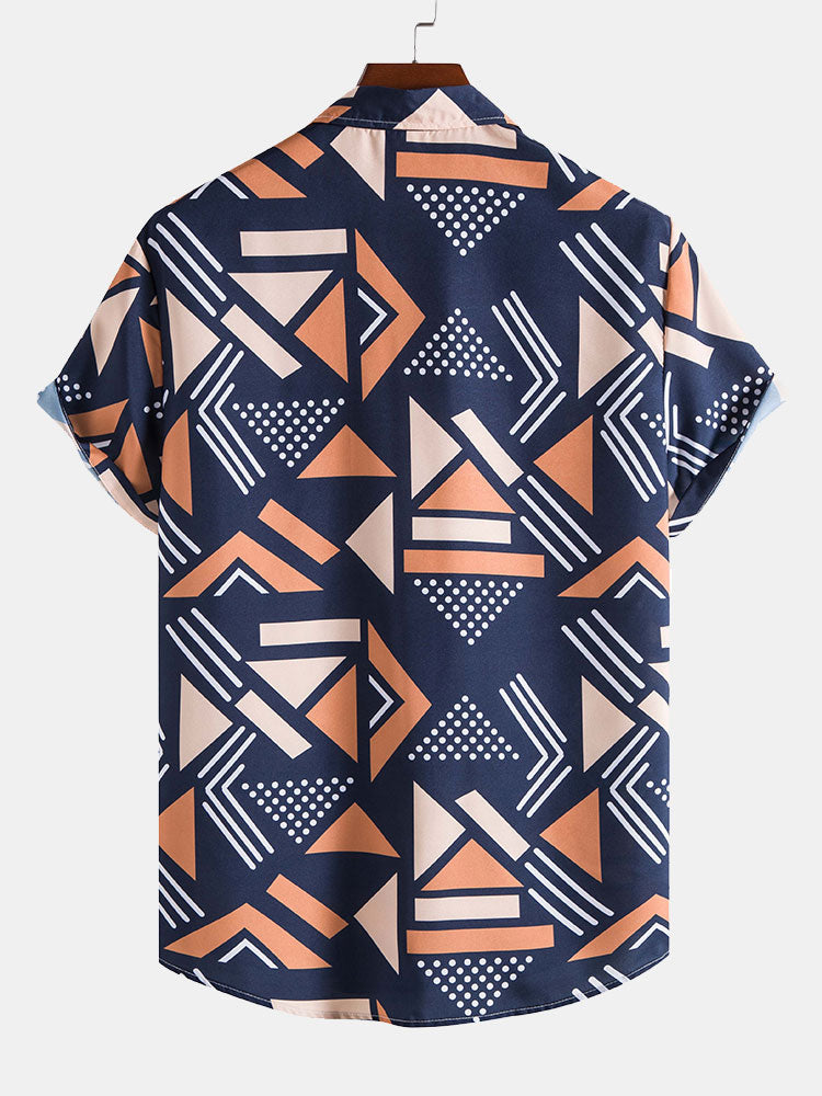 Even | Herreskjorte med geometrisk mønster og badeshorts