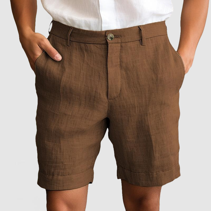 Herre Casual Bomull Lin Shorts