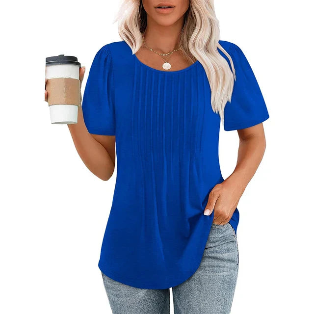 Dame T-skjorte med Elegant Mønster for Sommer