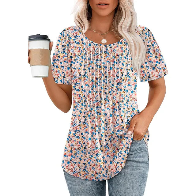 Dame T-skjorte med Elegant Mønster for Sommer