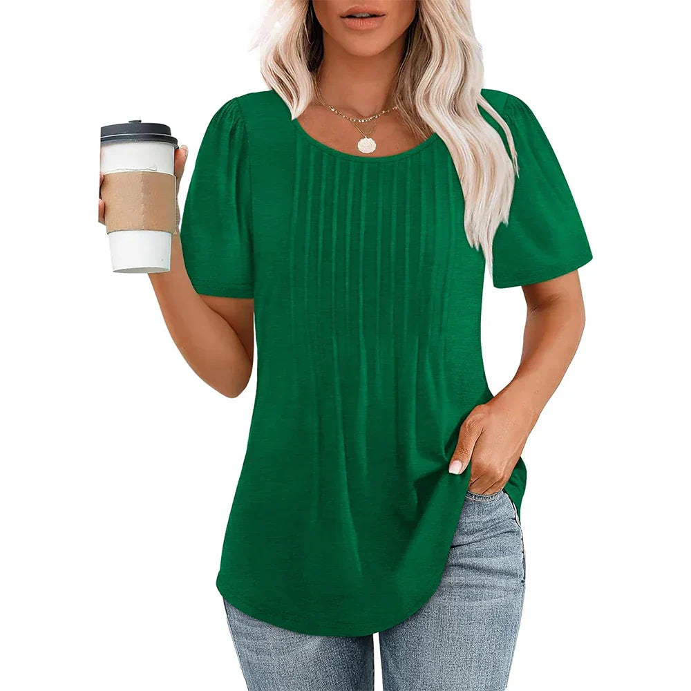 Dame T-skjorte med Elegant Mønster for Sommer