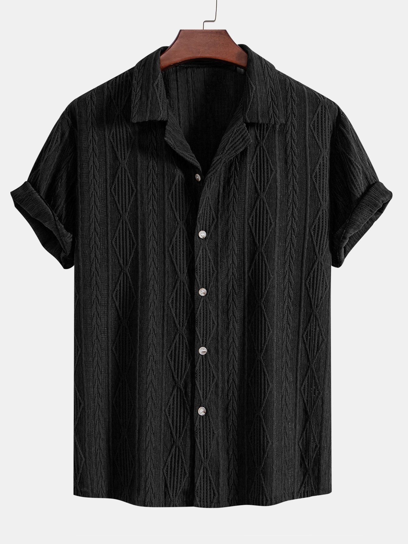 Mikkel | Uformell Jacquard Skjorte med Struktur