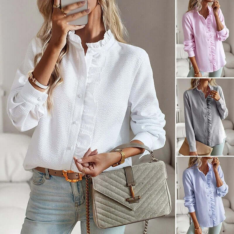 Elegant Damebluse med Lange Ermer