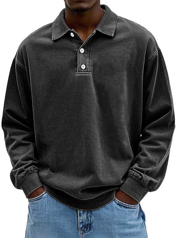 Elegant Langermet Poloskjorte for Menn