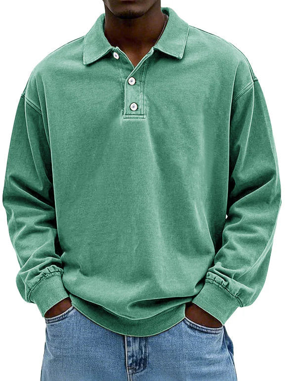 Elegant Langermet Poloskjorte for Menn