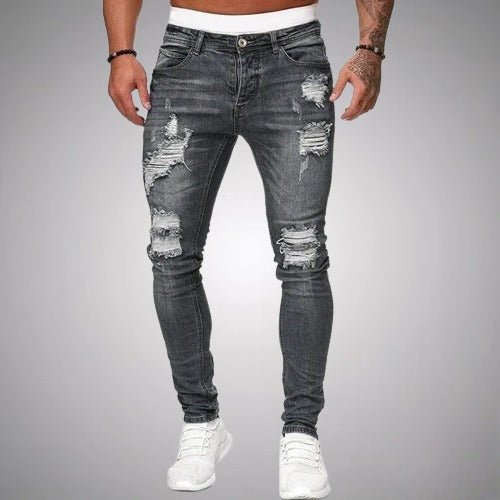 Herrejeans med Slitte Detaljer