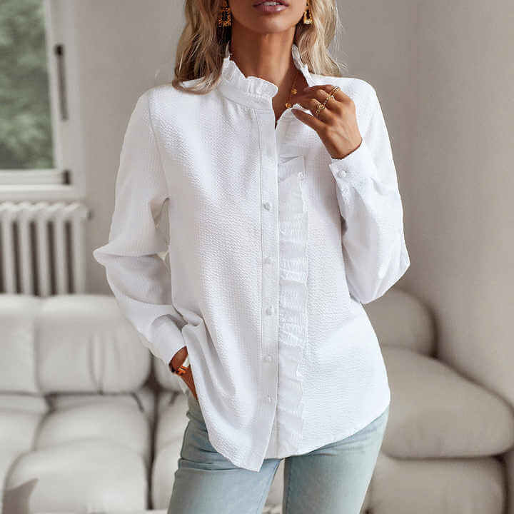 Elegant Damebluse med Lange Ermer