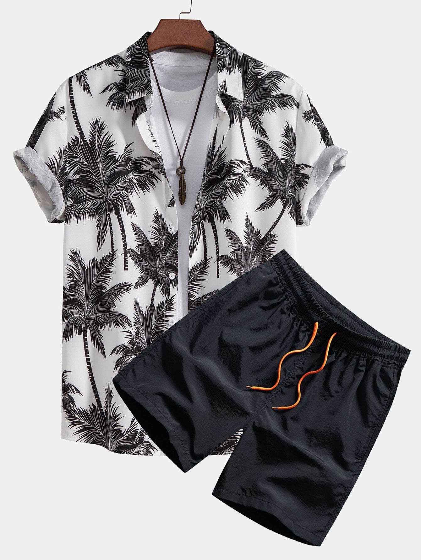 Hugo | Herreskjorte og shorts med palmetrykk