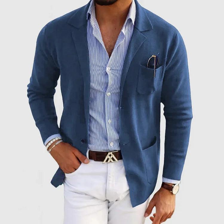 Elegant Herrecardigan med Lommer og Krage