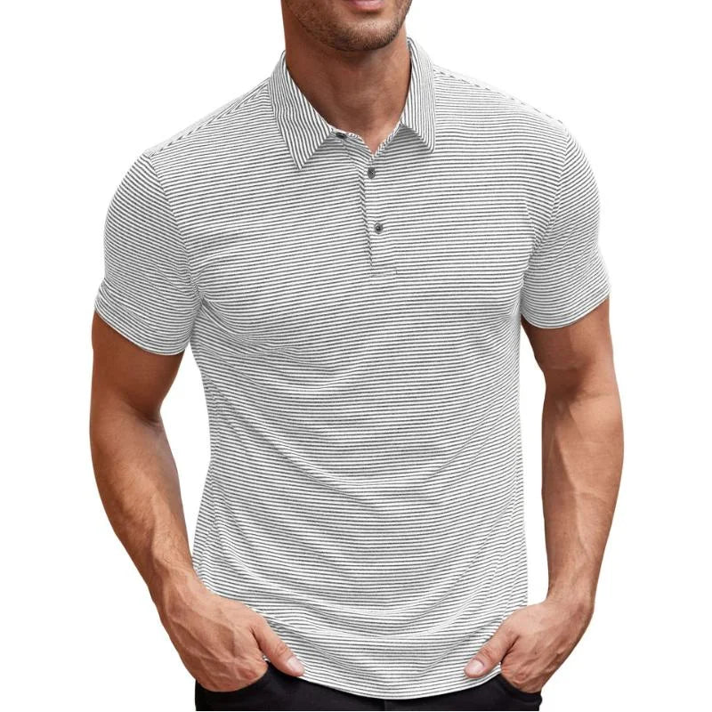 Mikkel | Avslappet Stripet Polo for Menn