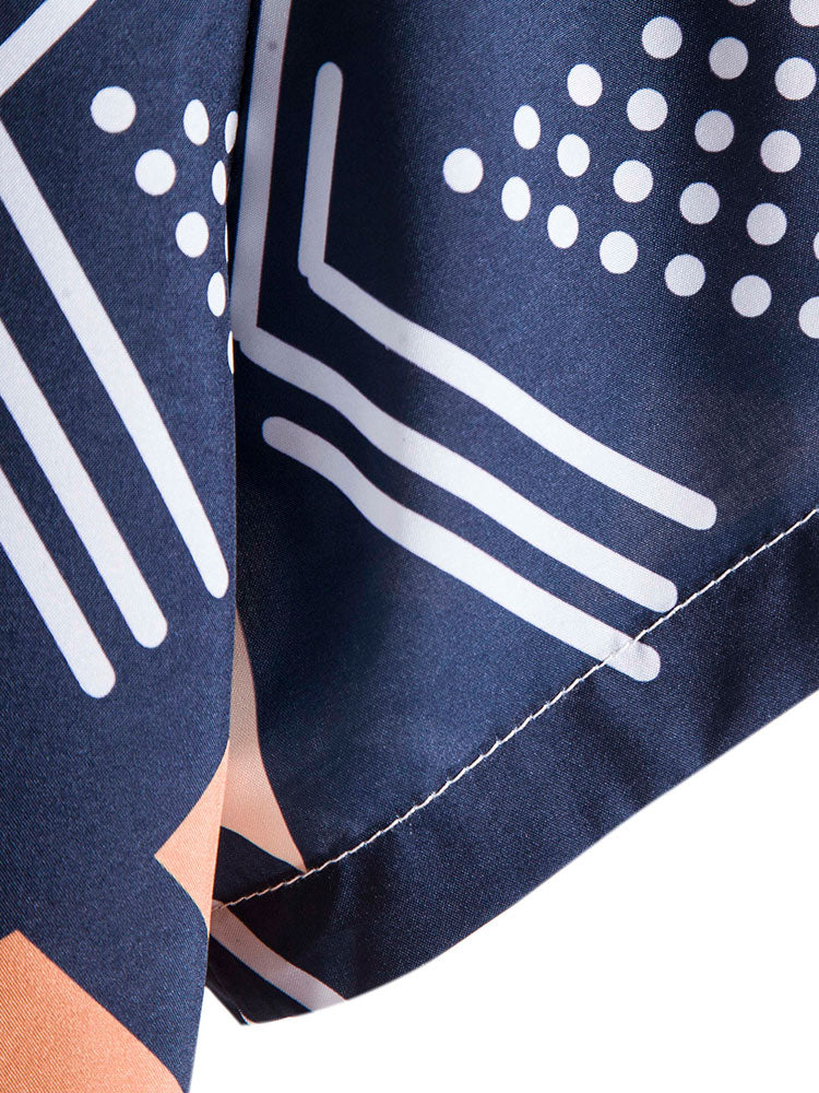 Even | Herreskjorte med geometrisk mønster og badeshorts