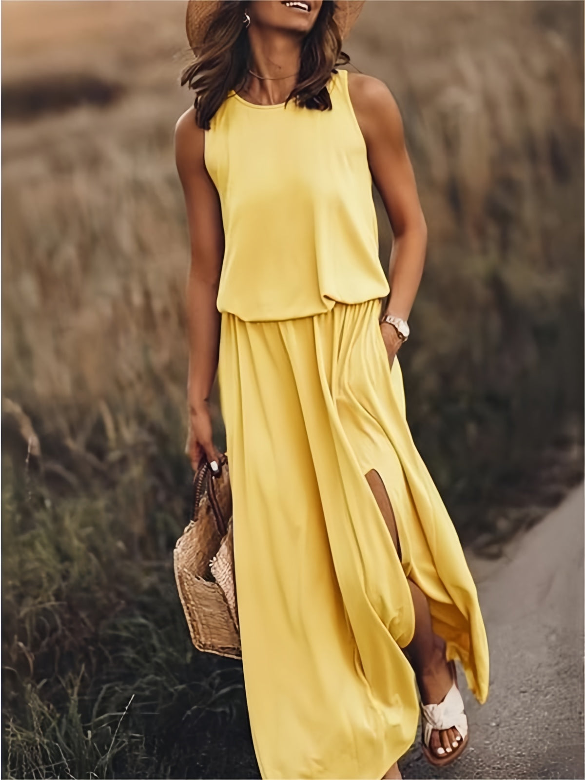 Elegant Boho Maxi Kjole for Kvinner