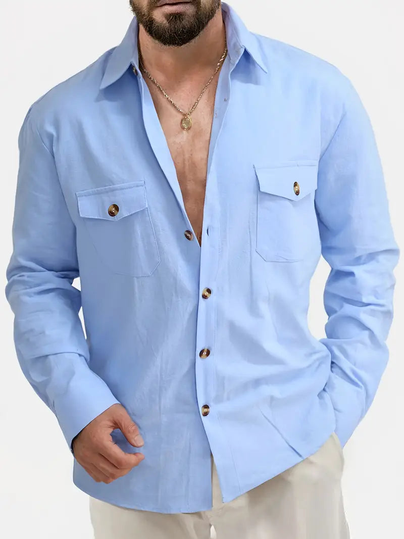 Lucas | Linen Skjorte med Lange Ermer