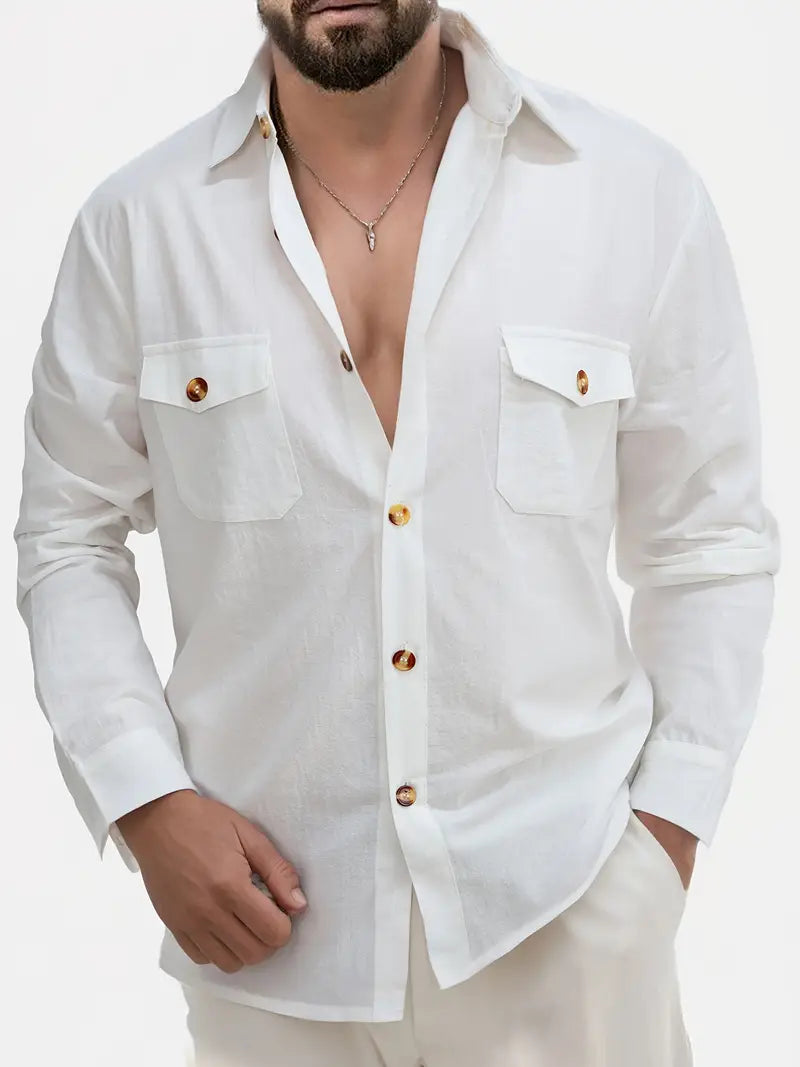 Lucas | Linen Skjorte med Lange Ermer