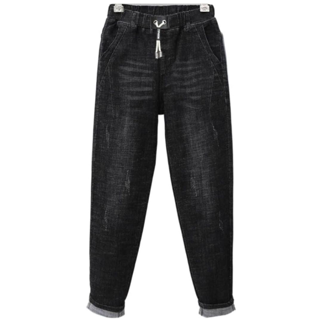 Dame Baggy Jeans med Høy Midje Plus Size