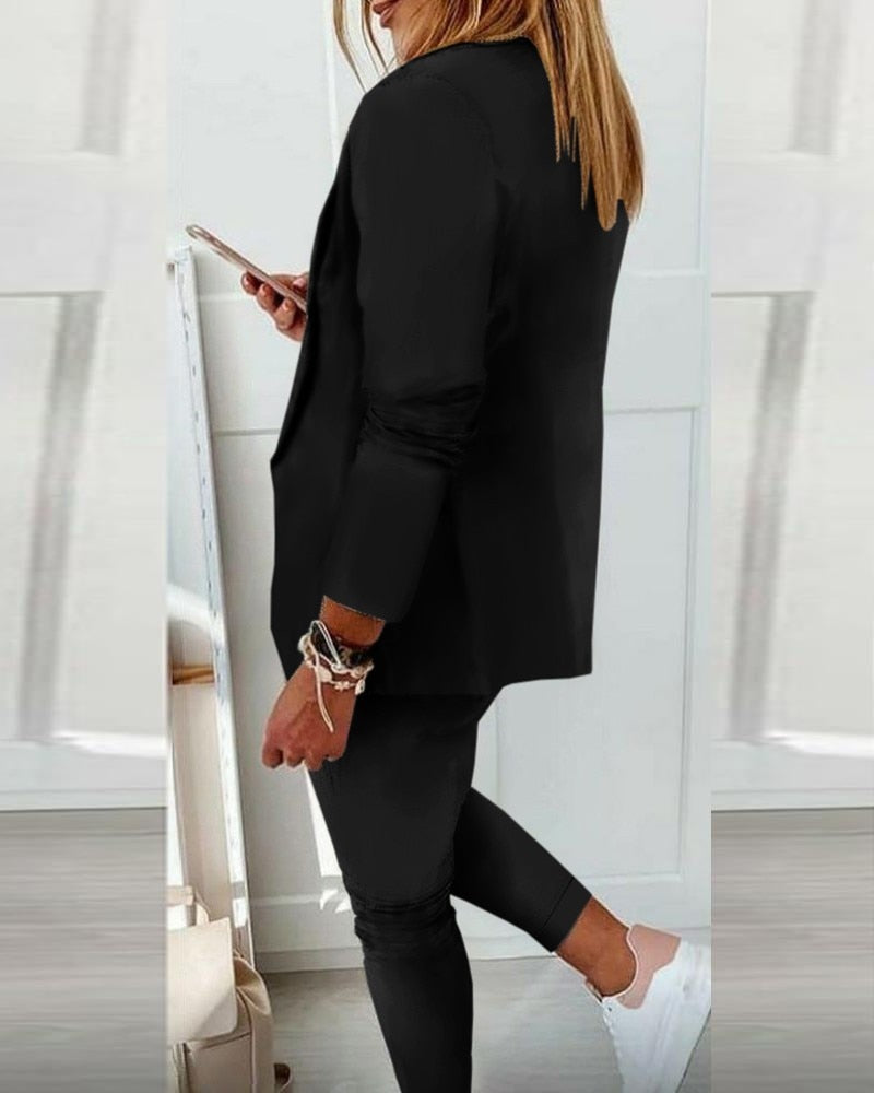 Elegant Dameblazer for Kontor og Hverdagsbruk